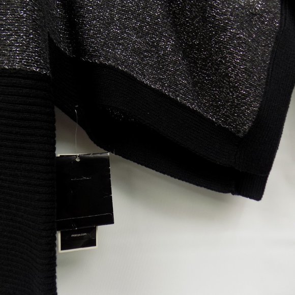 Alfani Black Metallic Sparkly Wide Sleeved Sweater Size Small NWT - Picture 3 of 7